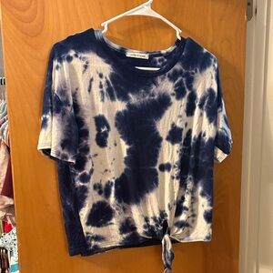 Caution To The Wind Blue Tie-Dye Top